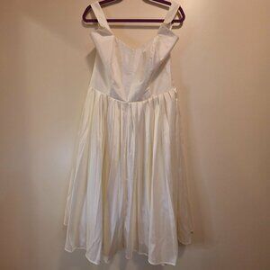 Unique Vintage Rita Criss Cross Flare Ivory Dress XL